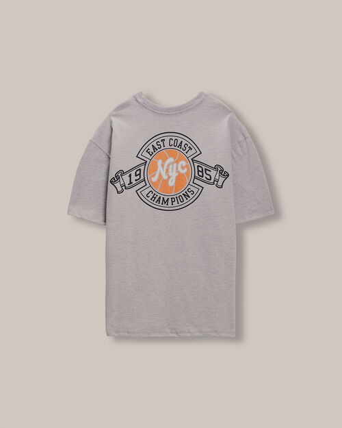 Playera Relaxed Gris Estampada